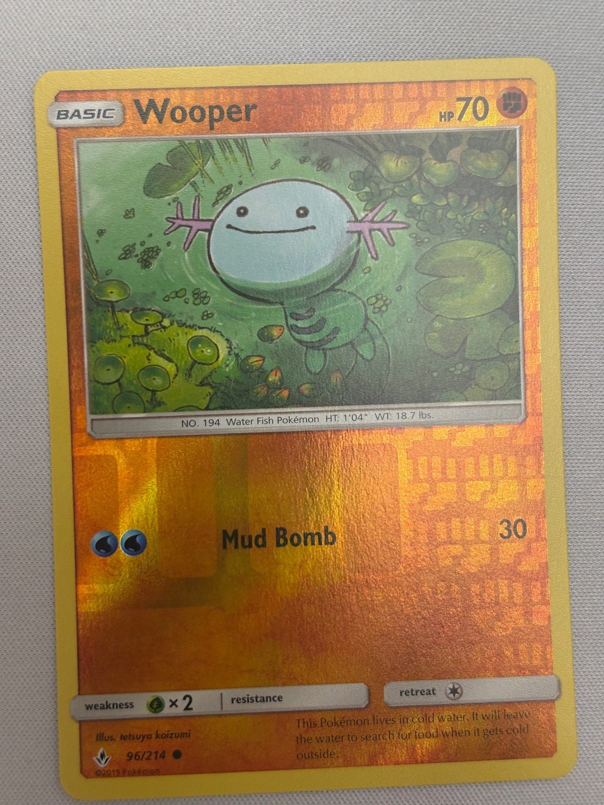 WOOPER 96/214 COMMON UNBROKEN BONDS POKEMON REVERSE HOLO NM
