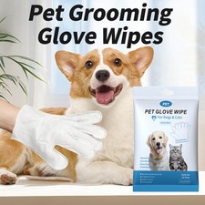 6Pcs PET Cleaning Deodorizing Bathing Wipes for Dogs  Cat Hypoallergenic Glove
