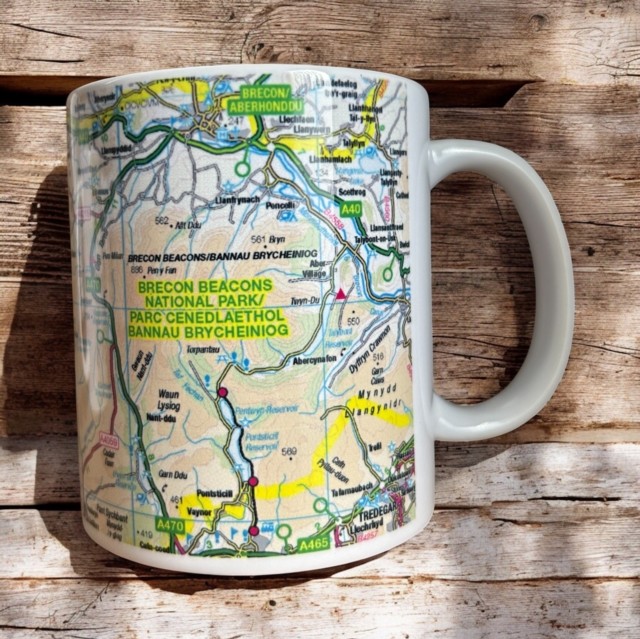 The OS Map Ceramic Mug - Brecon Beacons National Park (General merchandise)