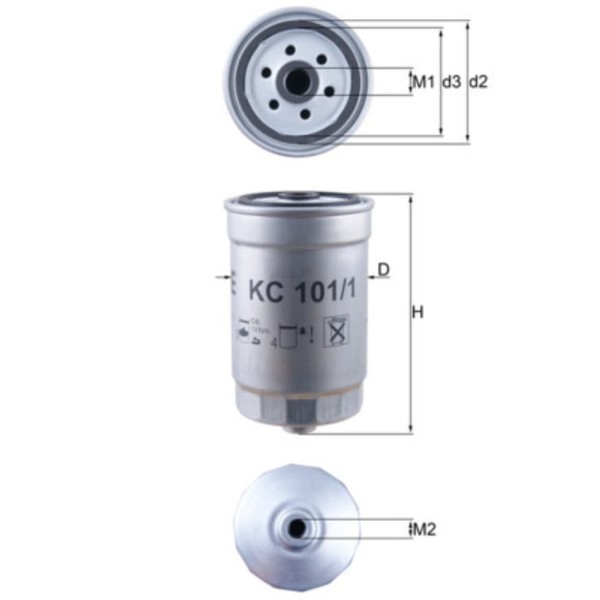Kraftstofffilter Mahle KC 101/1 FüR Hyundai Kia Ix20 I30 Sorento I Santa FÉ II-image