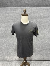 Under Armour Freedom Shirt Mens Small Gray Eagle Flag Graphic HeatGear Tee Top
