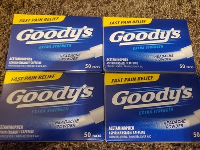 Goody's Extra Strength Headache Powder - 50 Count 4 Boxes 3/25