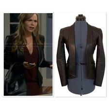 Rebecca Minkoff Becky Black Lambskin Leather Open Front Blazer Jacket ASOTV XS