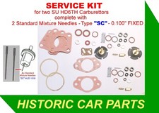 Jaguar Mk2 3.4 3.8 1960-67 - SERVICE KIT + SC Needles for 2 x HD6TH SU Carbs