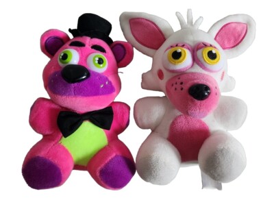 Funtime Foxy Five Nights At Freddy's Pink Bear Top Hat 7'' Plush Htf Lot Of 2
