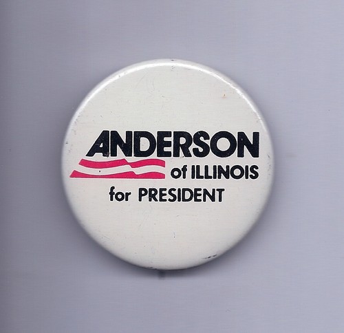 "Anderson of Illinois for President" Pinback 1980 John Anderson 3rd Party - 第 1/3 張圖片