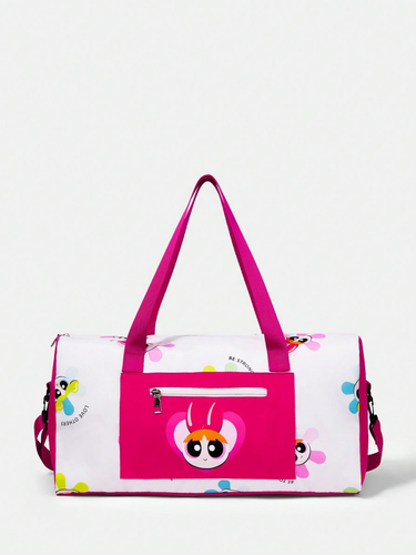 Powerpuff Girls Cute Pink Gym Travel Tote Shoulder Duffle Bag Purse Luggage - Picture 2 of 7