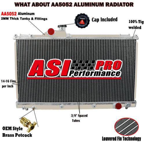 3 Row Aluminum Radiator Fit 1999-2005 2002 2004 Lexus IS200 IS300 2.0l 3.0L MT - Picture 1 of 10