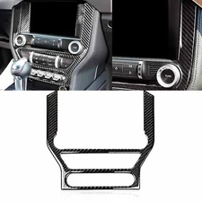 For Ford Mustang 2015-2023 3D Carbon Fiber Multi-media Center Control Panel Trim