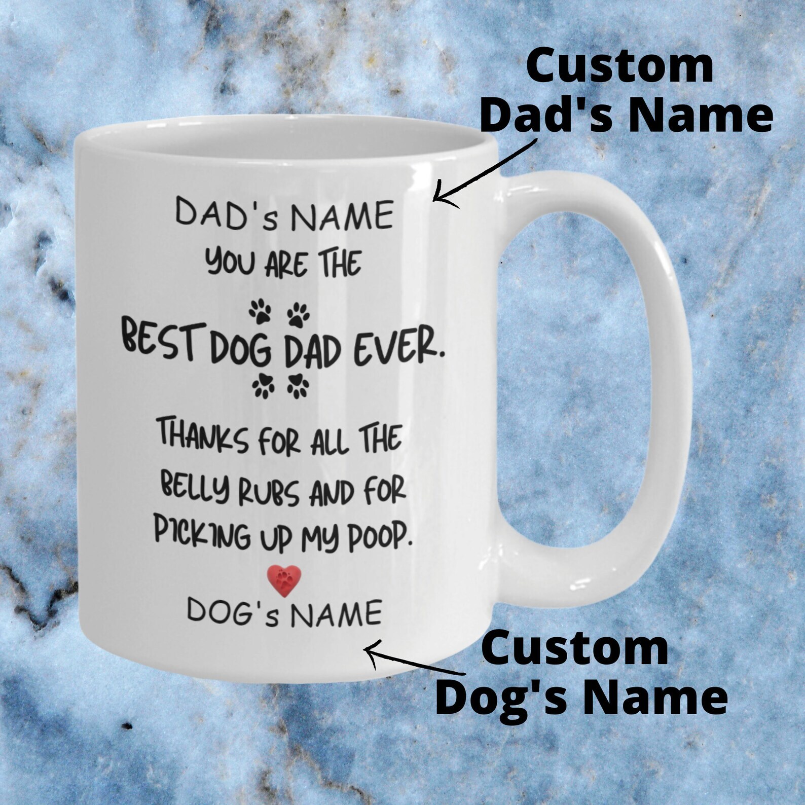 Taza de café divertida para perro papá regalo del día del padre para perro papá taza personalizada para perro papá
