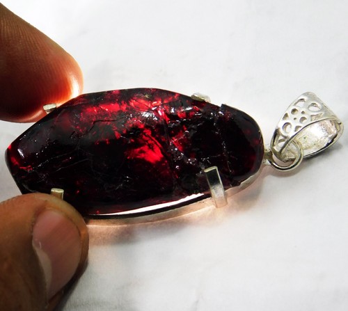 Natural 95.50 Ct Awessom!! Red Painite Rough Pendant Loose Gemstone Certified - Foto 3 di 4