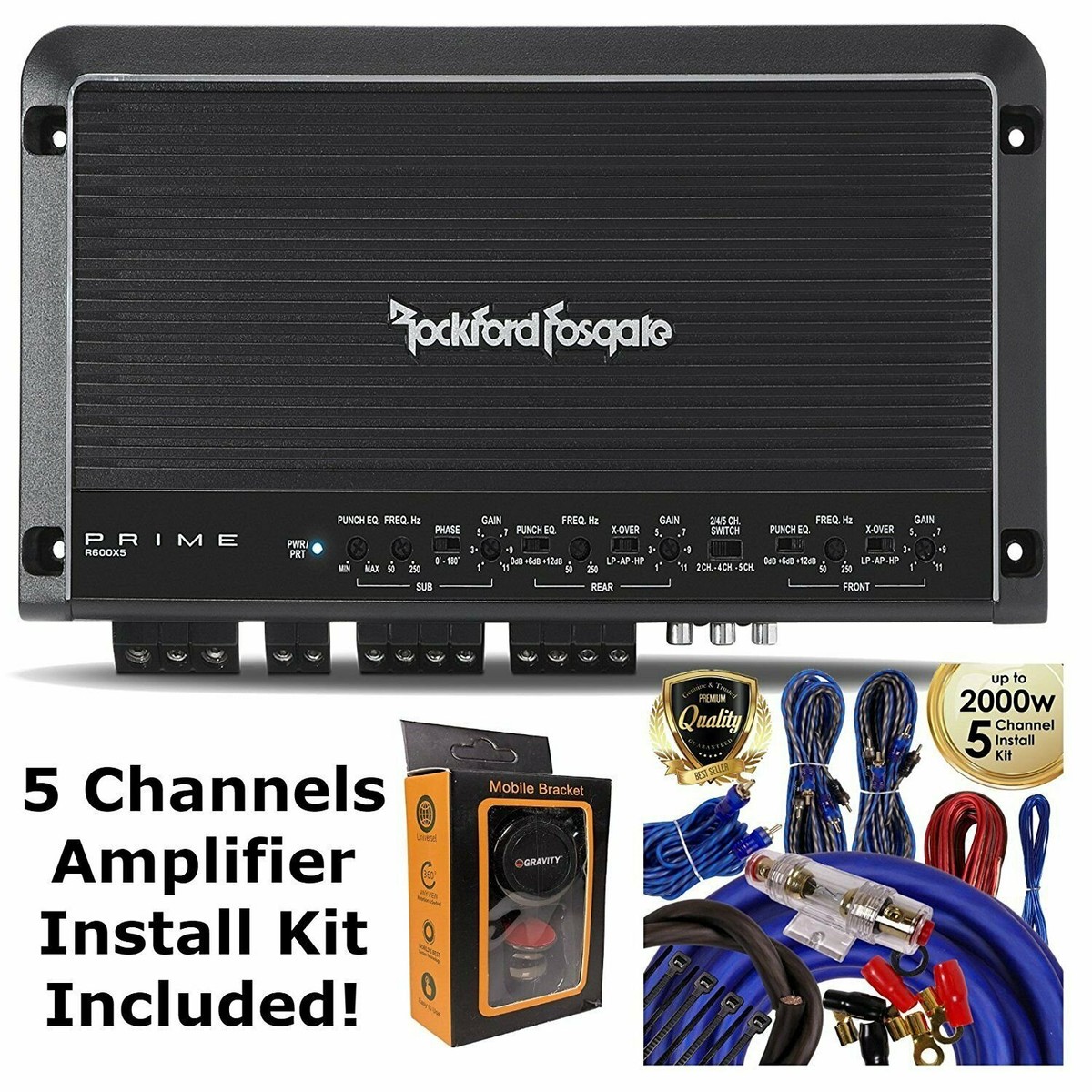 Rockford Fosgate R600X5 Prime 600 Watts 5-Channel Amplifier + 5