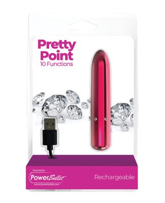 POWER BULLET PRETTY POINT 4 INCH10 FUNCTION BULLET RECHEARGEABLE VIBRATOR