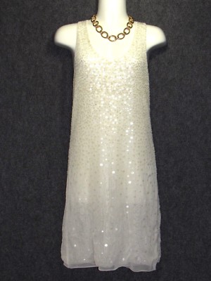 ALICE + OLIVIA Ivory Sheer Mesh Sequins Shift Dress SZ S/P | eBay ALICE + OLIVIA Ivory Sheer Mesh Sequins Shift Dress SZ S/P | eBay