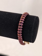 Czech Glass Beaded Bracelet, 7.5 Inches, Handmade