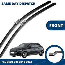 Front Windscreen 24" 16" Flat Aero Wiper Blades for Peugeot 208 2019-2024