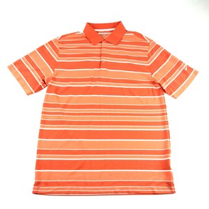 Nike Golf Tour Performance Dri Fit Mens Orange Striped Athletic Polo Shirt L | eBay