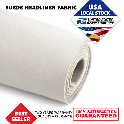 Beige 80''x60'' Headliner Suede Fabric Upholstery Roof Liner Repair Replacement