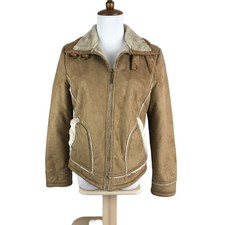 L.e.i. Faux Suede Jacket Plush Lined Full Zip Tan Women's Medium Nwt
