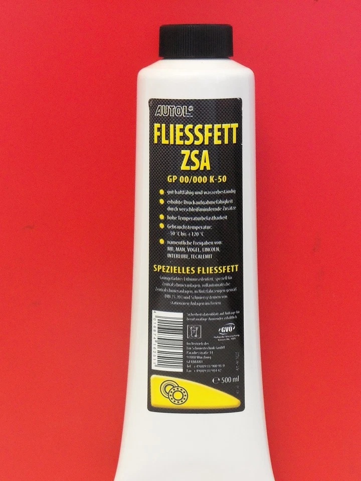 19,80€/kg AUTOL Fließfett ZSA 500 g Tube Zentralschmierung GP 00/000 K-50
