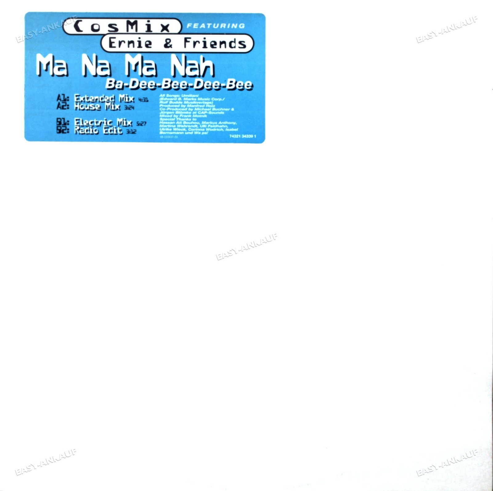 Cosmix Featuring Ernie & Friends - Ma Na Ma Nah (Ba-Dee-Bee-Dee-Bee) Maxi '