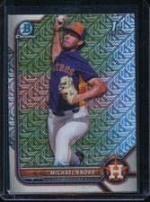 MICHAEL KNORR 1st 2022 Bowman Chrome Draft ASIA MOJO REFRACTOR ASTROS Rookie RC