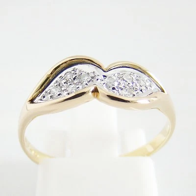 Ring Gelbgold Diamanten bicolor Edelstein Brillant exclusiv 585er / 14 kt. - Bild 1 von 4