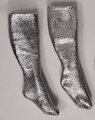 Rainbow Shadow High Luna Madison Metallic Silver Doll Socks