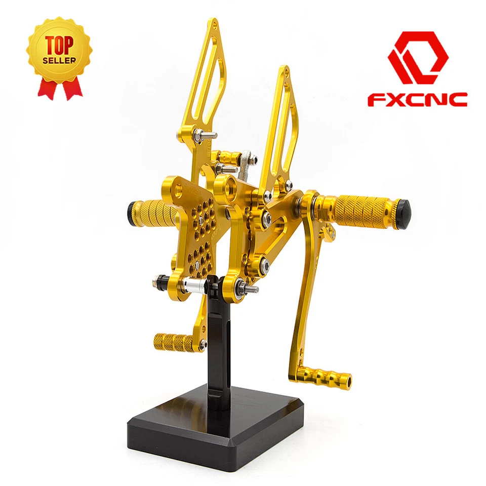 FXCNC CNC Rearset Foot Pegs Footrest For CBR300RR 2011 2012 2013 2014 2015 Gold - Imagem 2 de 4