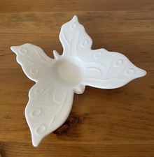 White Butterfly Shaped Tea light Holder Ceramic