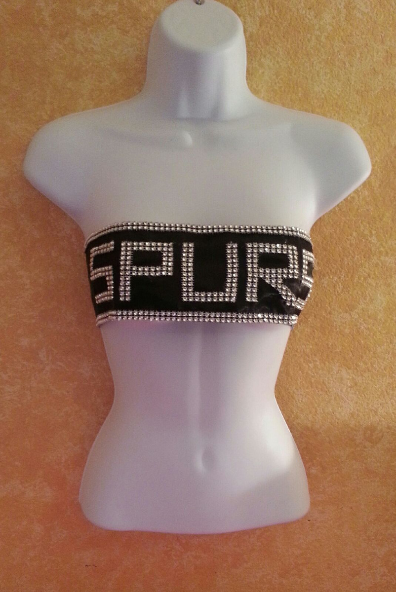 Illusion Rhinestone Look Bikini Bandeau Bralette Top Party  display picture 2