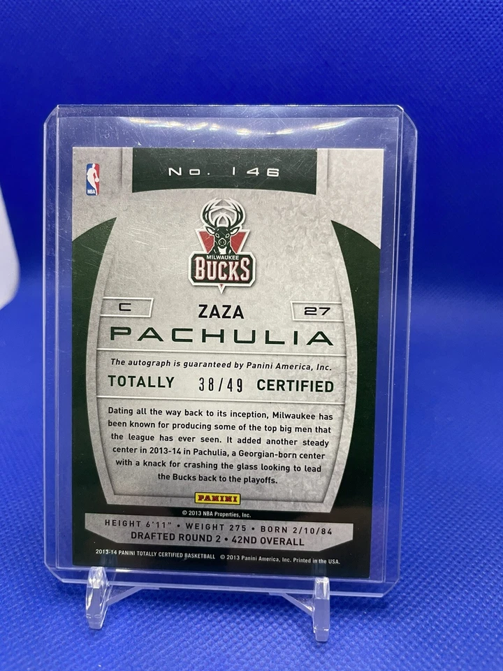 Zaza Pachulia 2013-14 Totally Certified /49 Auto Signatures Totally Blue #146 - Image 2 of 2