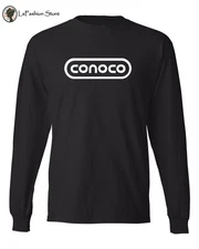 CONOCO INC Retro Oil Company logo Long Sleeve T-shirts  S-3XL