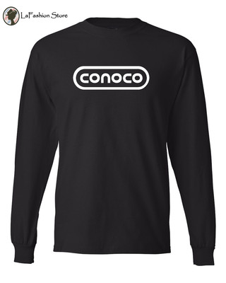 CONOCO INC Retro Oil Company logo Long Sleeve T-shirts  S-3XL
