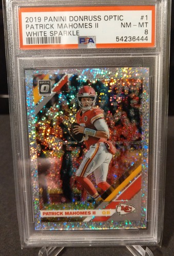 2019 Panini Donruss Optic Patrick Mahomes II #1 White Sparkle PSA 8 NM- MINT