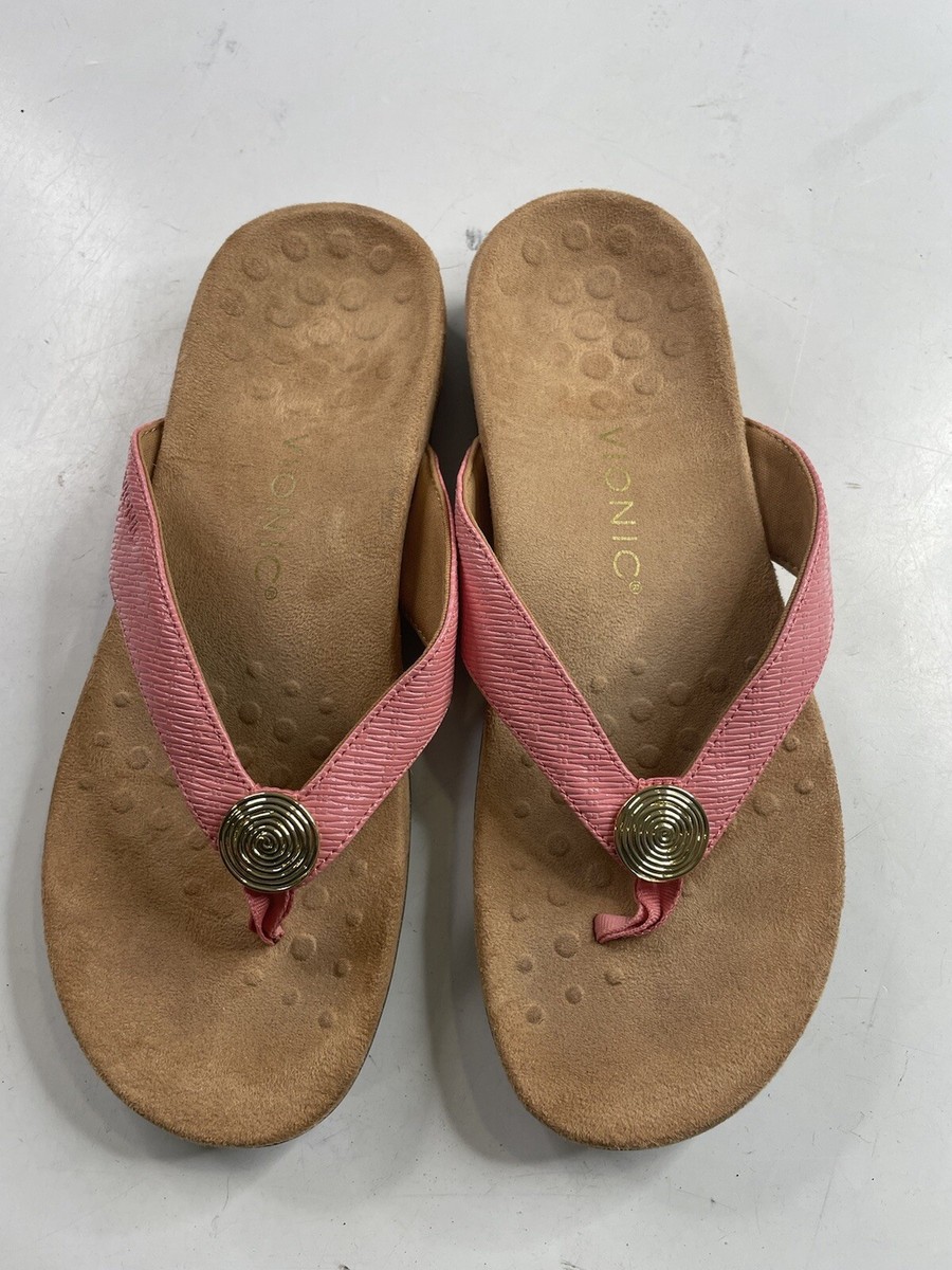 Vionic Hilda Pink Flip Flop Thong Sandals Shoes Women's 9 Woven Slip On |  eBay UK