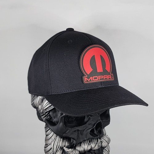 New Mopar Hat Flexfit 110 Pro Performance cap Leatherette Hat Patch Dodge Ram - Picture 3 of 10