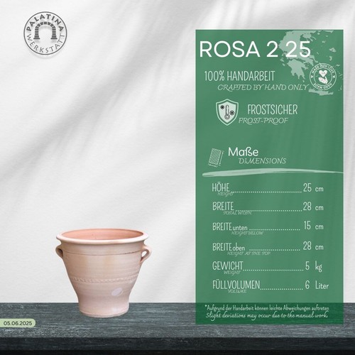 fioriera in terracotta fatta a mano, vaso da fiori antigelo rosa 2 25 - Foto 3 di 17