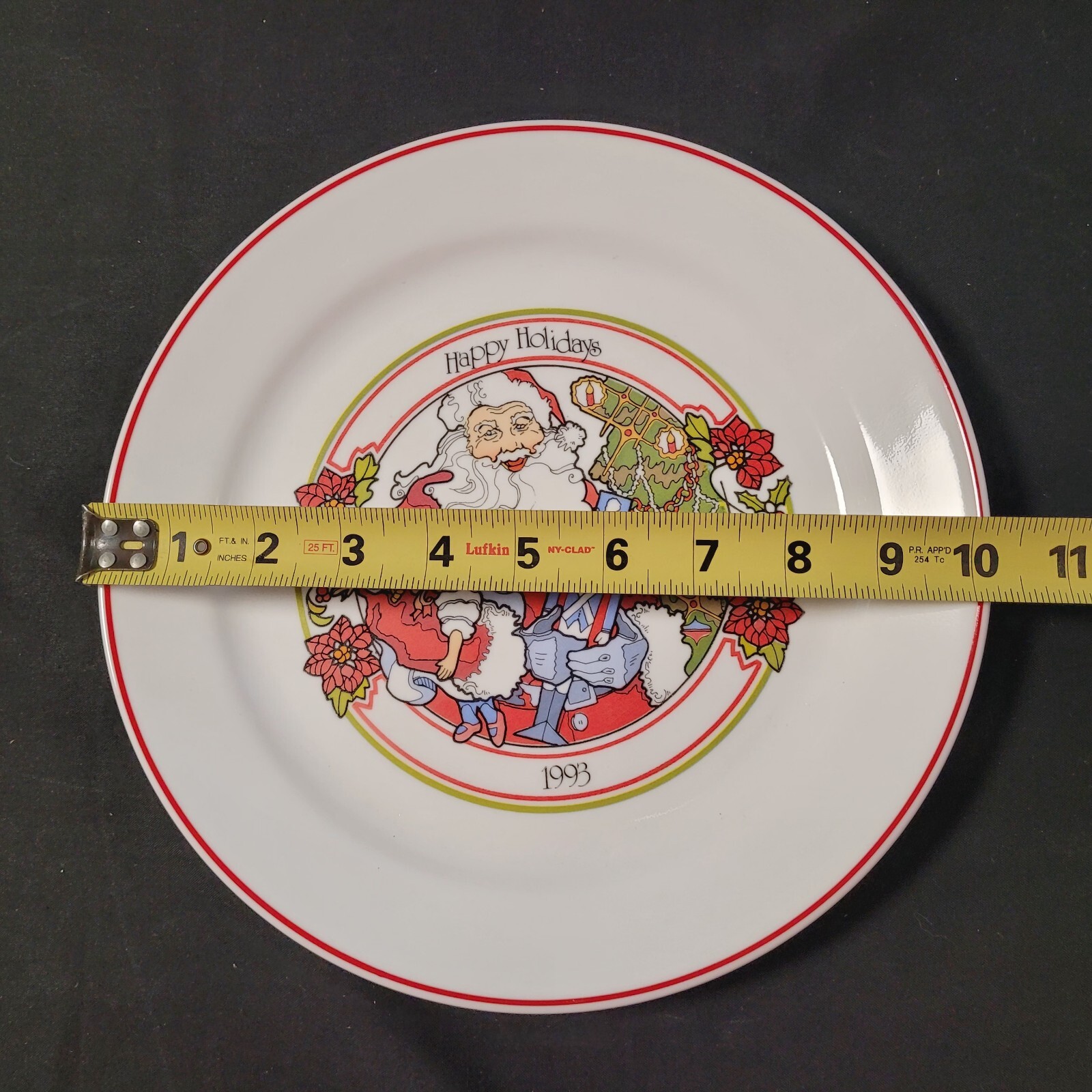 RARE! 1993 Corelle Christmas 10" Dinner Plate Holiday Special Edition