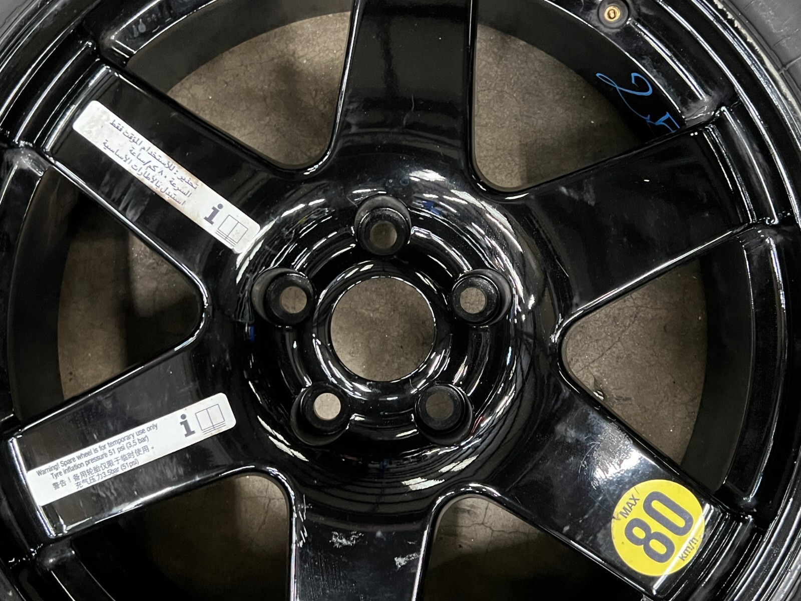 ⭐2014-2020 MASERATI GHIBLI SQ4 SPARE TIRE DONUT WHEEL RIM BLACK OEM LOT2531