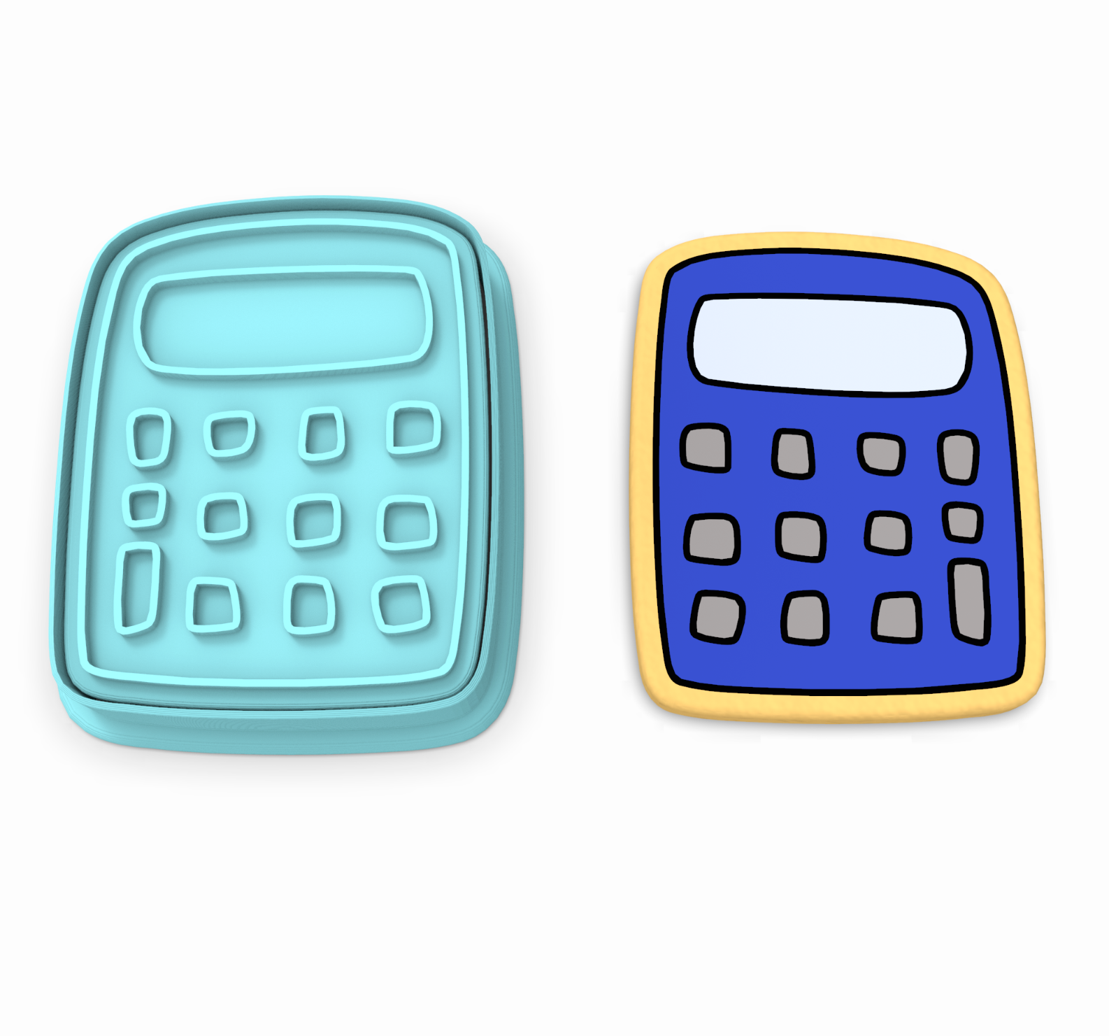 Calculator Cutter & Stamp | Back to School Teacher Bag Math Mathematician Number-image