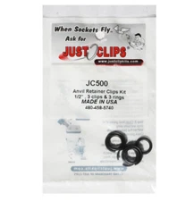 Just Clips JC500 1/2" Anvil Snap Ring & O-Ring MADE IN THE USA - 6pc Kit
