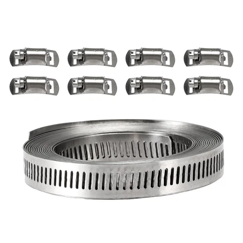 11.5FT+8 Fasteners Adjustable Large Hose Clamps Worm Gear Stainless Steel Clamp - Bild 2 von 14