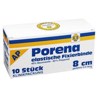 Porena elastische Mullbinde binde 8cm ohne Cello weiß · 10 St · PZN 03289627