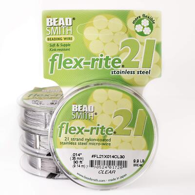 Beadsmith Flex-Rite 21 Strang Nylon Beschichtet Edelstahl Auffädeln Draht