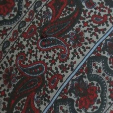Gray Red Paisley Striped MILA SCHON Silk Tie
