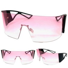Oversized Futuristic Modern Retro Wrap Shield SUN GLASSES Huge X-Large Big Frame