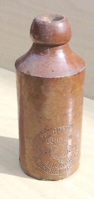 Vintage antike Keramik Ingwer Bier Flasche Hoopers hausgebraut London Brighton 