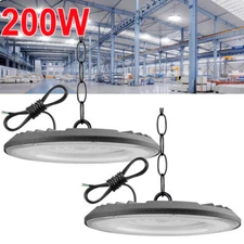 2Pack 200W UFO Led High Bay Lights Commercial Warehouse Factory Light Fixture