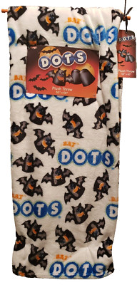 HALLOWEEN DOTS CANDY GUM DROP BATS PRINT THROW BLANKET 50X60~NEW~FLYING DOT BATS